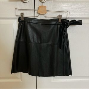 Wilfred Free Faux Leather Wrap Skirt